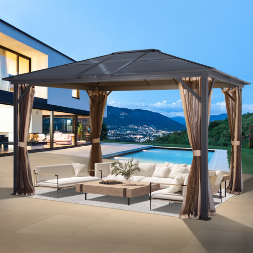 COVERONICS 14 Ft. W x 12 Ft. D Polycarbonate Hardtop Aluminum Patio